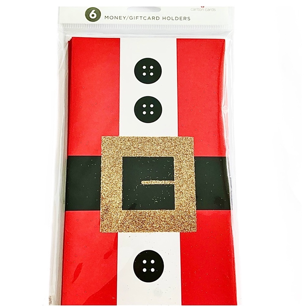 🆕 6pk Money Gift Cards + Envelopes Santa Theme American Greetings NWT